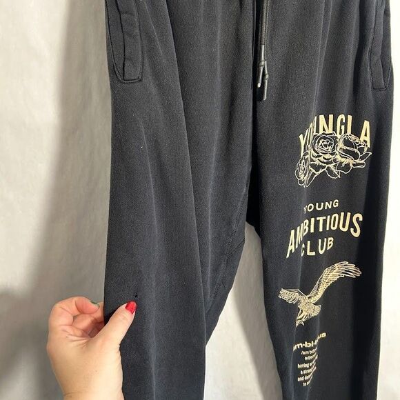 YoungLA The Immortal Joggers M STYLE #233 Black Pockets Cuffed Sweatpants - Picture 10 of 12